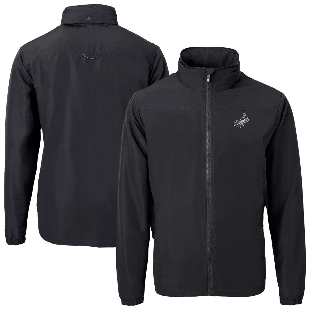 Black Los Angeles Dodgers Cutter & Buck Charter Eco Recycled Full-Zip Hoodie Jacket