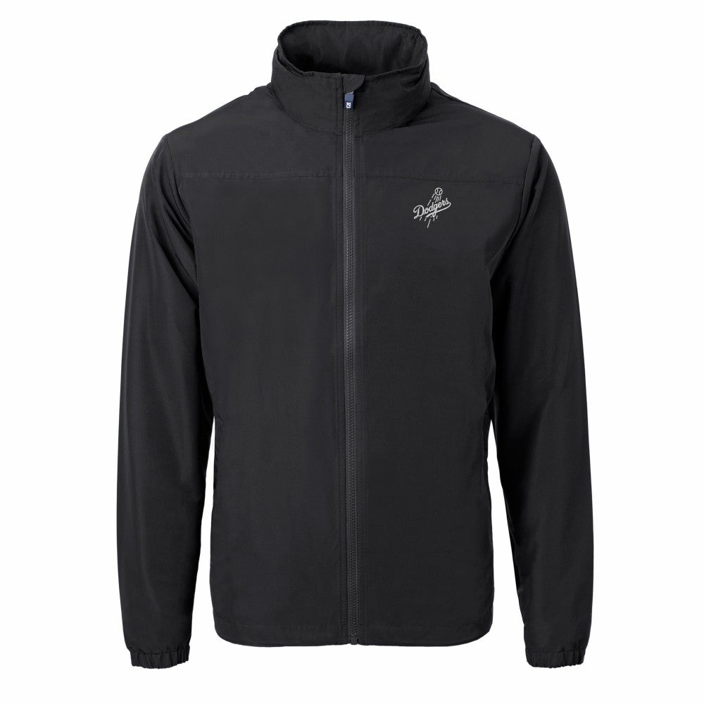 Black Los Angeles Dodgers Cutter & Buck Charter Eco Recycled Full-Zip Hoodie Jacket