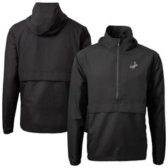 Black Los Angeles Dodgers Cutter & Buck Charter Eco Recycled Anorak Half-Zip Hoodie Jacket