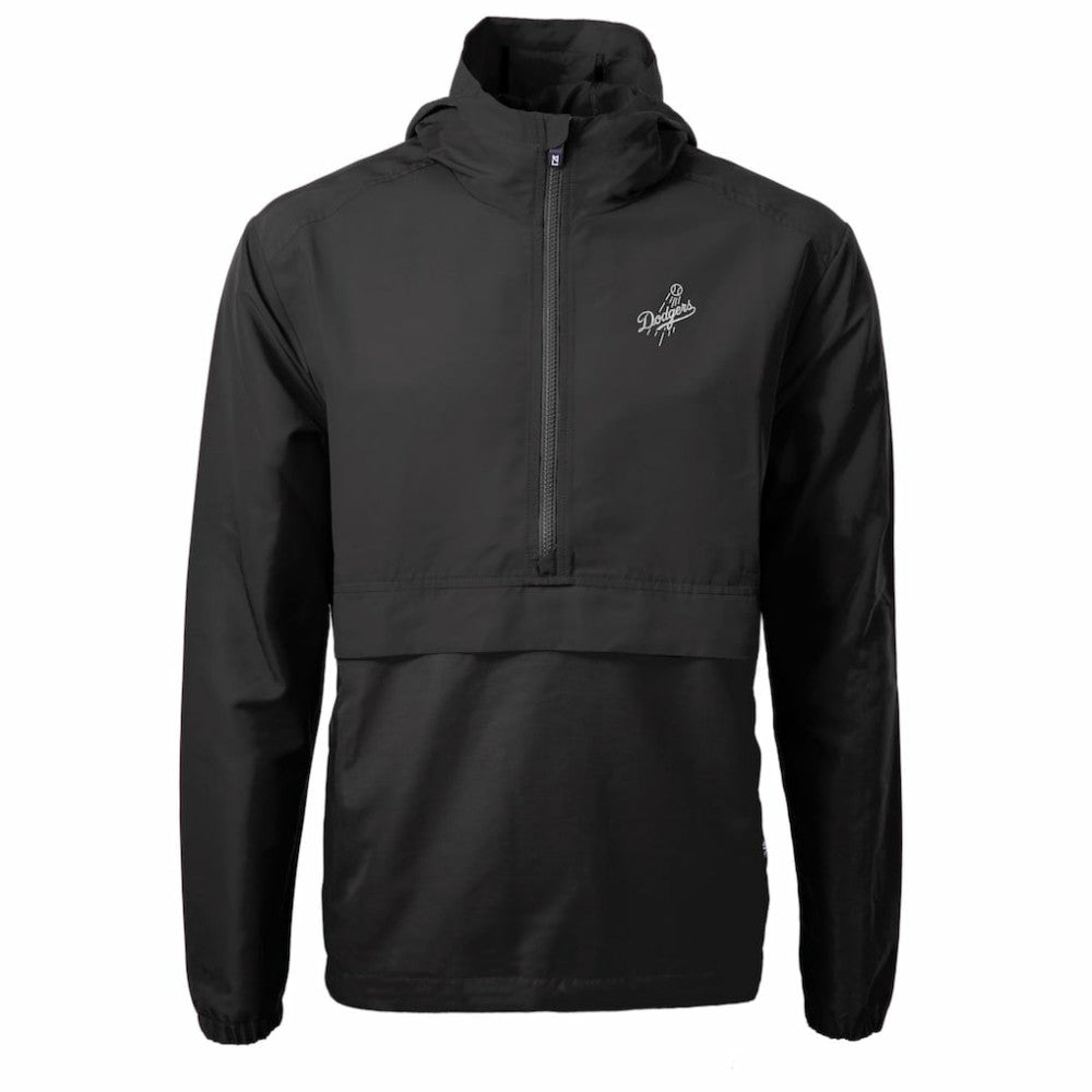 Black Los Angeles Dodgers Cutter & Buck Charter Eco Recycled Anorak Half-Zip Hoodie Jacket