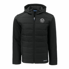 Black New York Mets Cutter & Buck Evoke Hybrid Eco Softshell Recycled Full-Zip Hooded Jacket