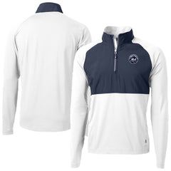 White New York Mets Cutter & Buck Adapt Eco Hybrid Raglan DryTec Quarter-Zip Jacket