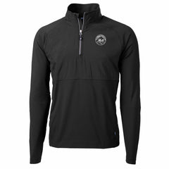 Black New York Mets Cutter & Buck Adapt Eco Hybrid Raglan DryTec Quarter-Zip Jacket