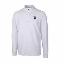 White San Diego Padres Cutter & Buck Traverse Eco Tri-Blend DryTec Quarter-Zip Jacket