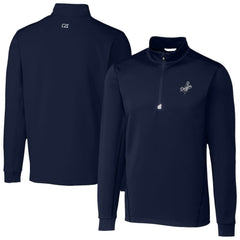 Navy Los Angeles Dodgers Cutter & Buck Traverse Eco Tri-Blend DryTec Quarter-Zip Jacket