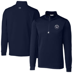 Navy New York Mets Cutter & Buck Traverse Eco Tri-Blend DryTec Quarter-Zip Jacket
