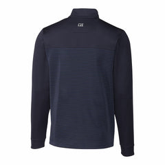 Navy New York Mets Cutter & Buck Traverse Eco Stripe Tri-Blend DryTec Quarter-Zip Jacket