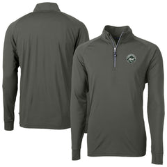Olive New York Mets Cutter & Buck Adapt Eco Raglan Quarter-Zip Jacket