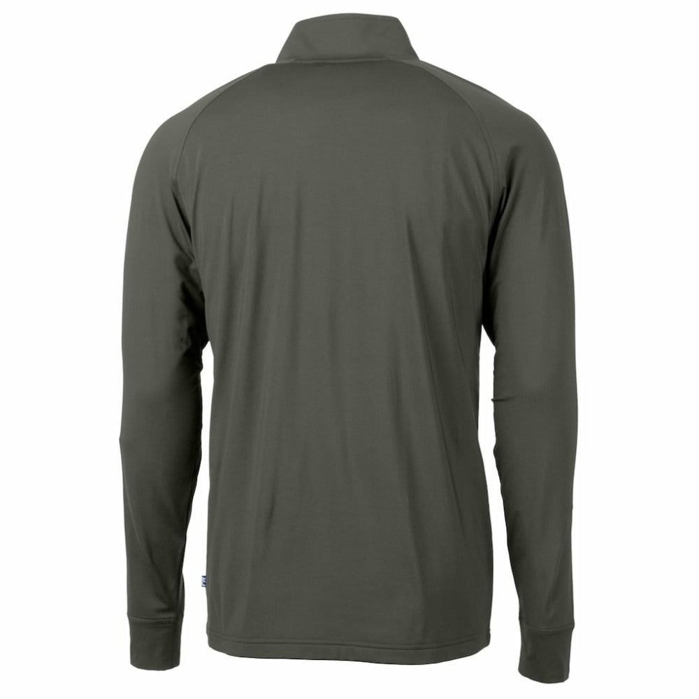 Olive New York Mets Cutter & Buck Adapt Eco Raglan Quarter-Zip Jacket