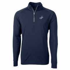 Navy Los Angeles Dodgers Cutter & Buck Adapt Eco Raglan Quarter-Zip Jacket