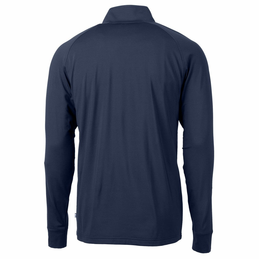 Navy Los Angeles Dodgers Cutter & Buck Adapt Eco Raglan Quarter-Zip Jacket