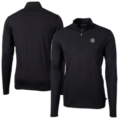 Black Seattle Mariners Cutter & Buck Virtue Eco Pique Quarter-Zip Jacket