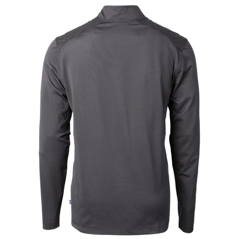 Black San Diego Padres Cutter & Buck Virtue Eco Pique Micro Stripe Quarter-Zip Jacket