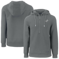 Gray Los Angeles Dodgers Cutter & Buck Roam Eco Recycled Tri-Blend Half-Zip Hoodie