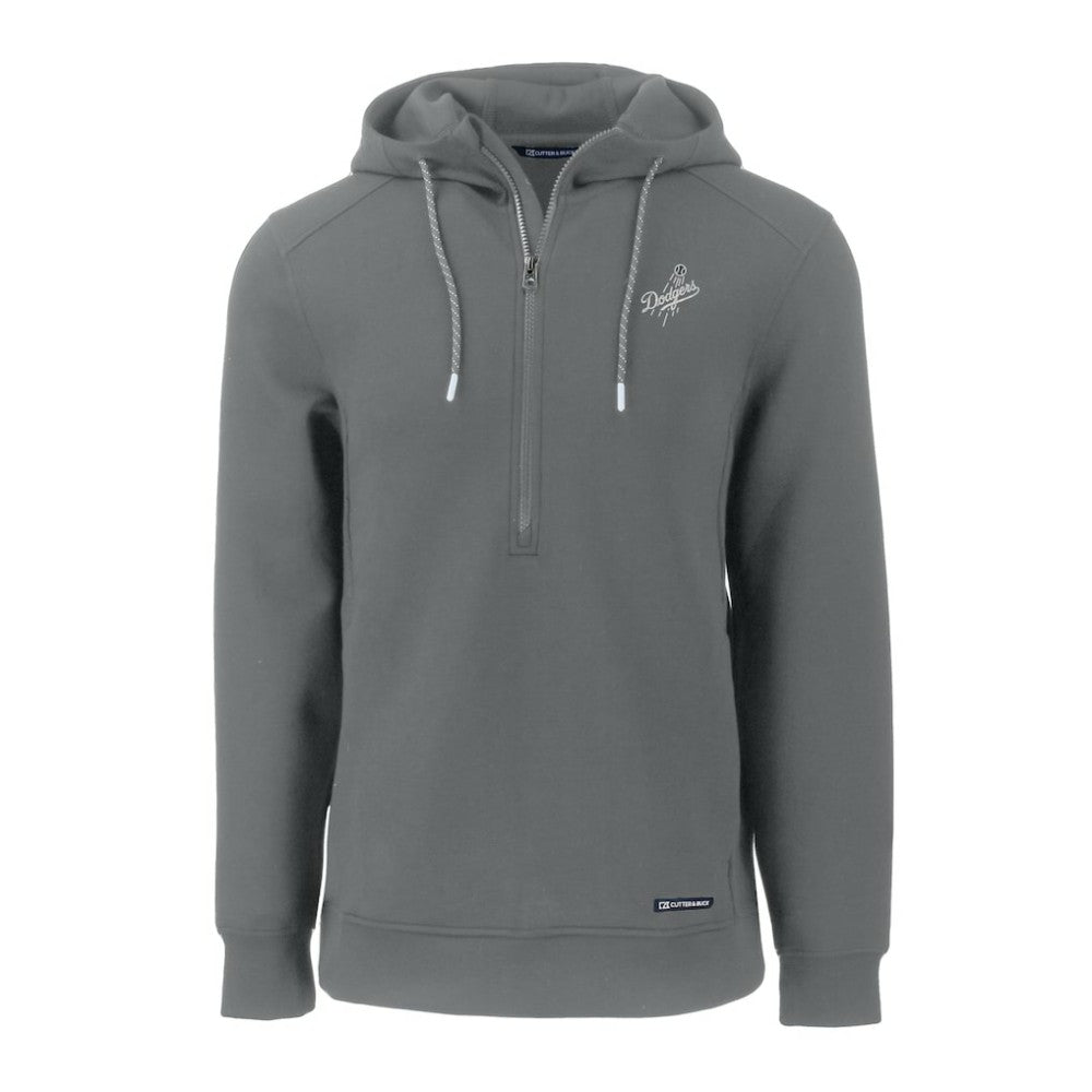 Gray Los Angeles Dodgers Cutter & Buck Roam Eco Recycled Tri-Blend Half-Zip Hoodie