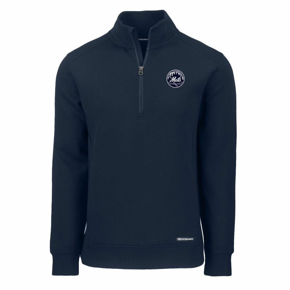 Navy New York Mets Cutter & Buck Roam Eco Quarter-Zip Jacket
