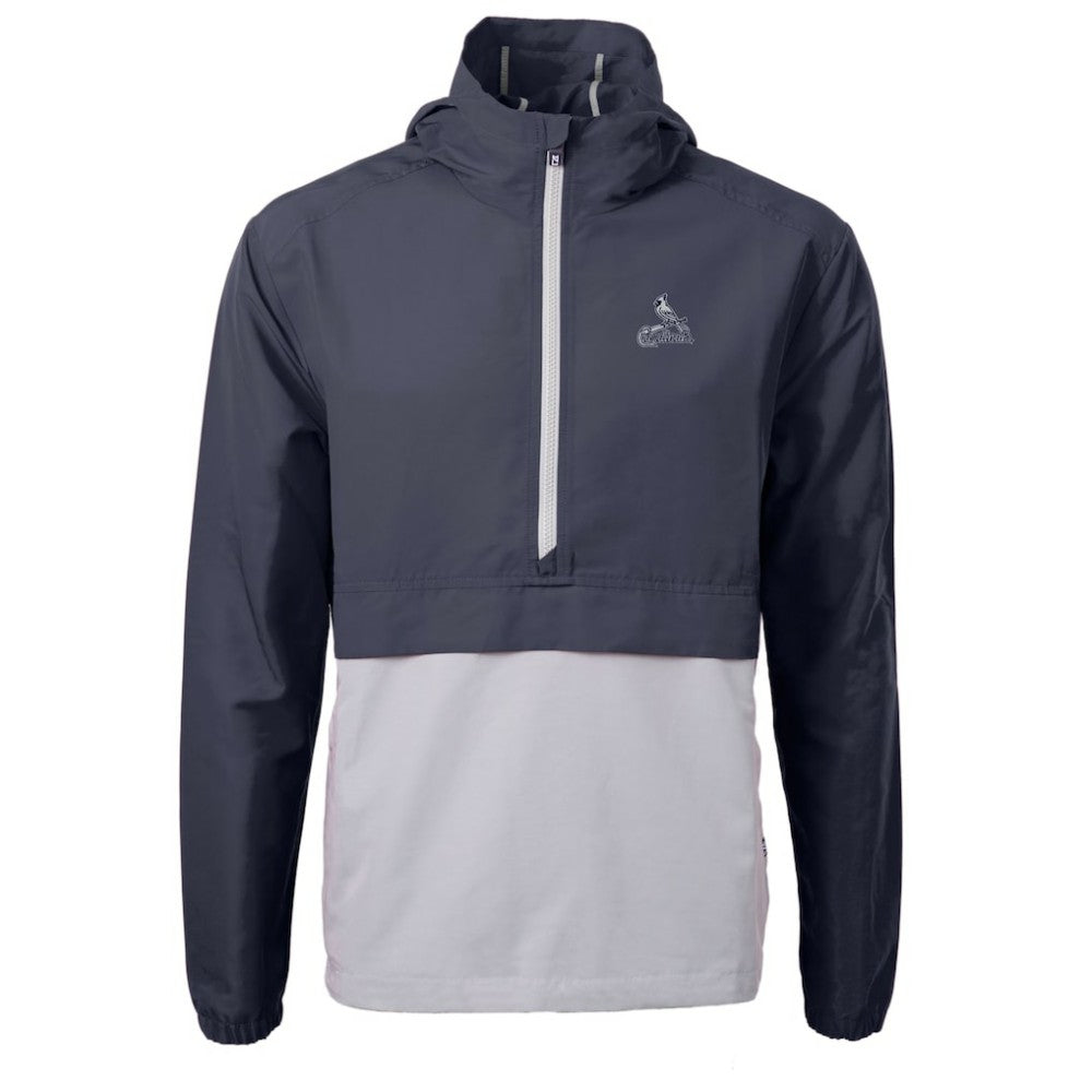 Navy St. Louis Cardinals Cutter & Buck Charter Eco Recycled Anorak Half-Zip Hoodie Jacket