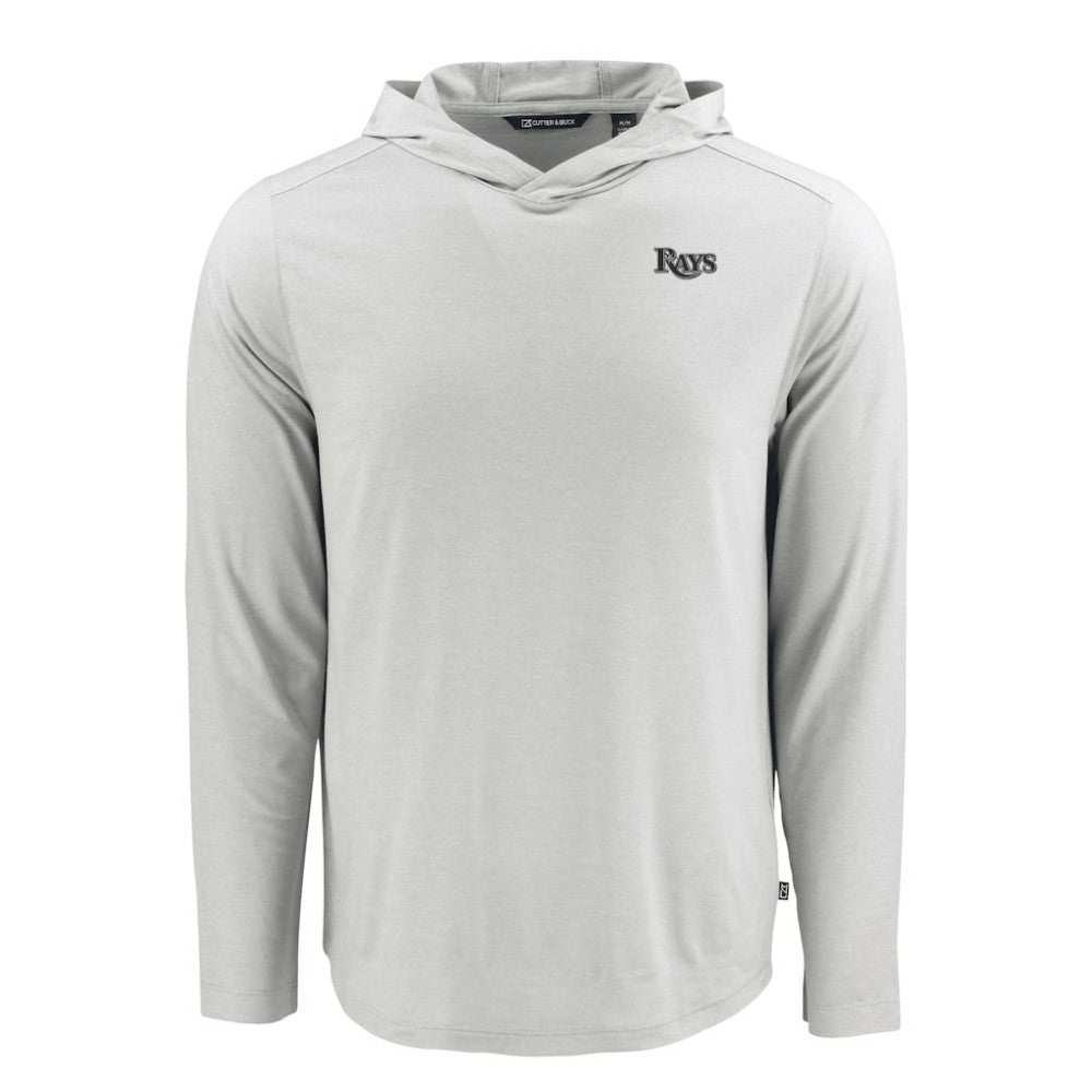 Gray Tampa Bay Rays Cutter & Buck Coastline Epic Comfort Eco Recycled Long Sleeve Hoodie T-Shirt