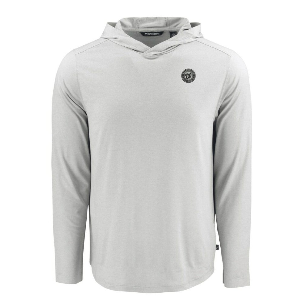 Gray Washington Nationals Cutter & Buck Coastline Epic Comfort Eco Recycled Long Sleeve Hoodie T-Shirt