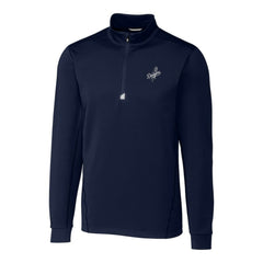 Navy Los Angeles Dodgers Cutter & Buck Big & Tall Traverse Stretch Quarter-Zip Pullover Top