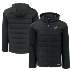 Black Los Angeles Dodgers Cutter & Buck Big & Tall Evoke Hybrid Eco Softshell Recycled Full-Zip Hooded PrimaLoft Jacket