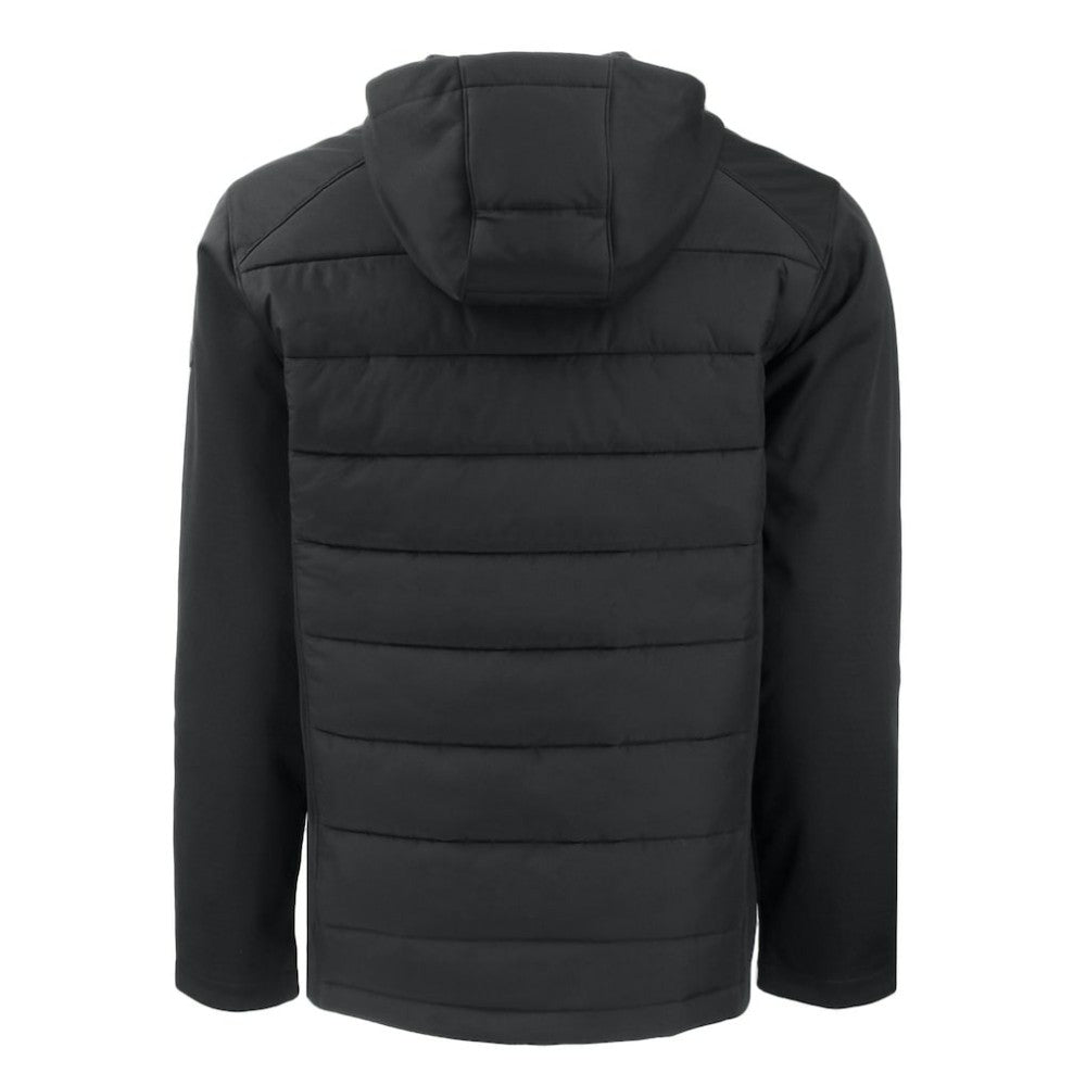 Black Los Angeles Dodgers Cutter & Buck Big & Tall Evoke Hybrid Eco Softshell Recycled Full-Zip Hooded PrimaLoft Jacket