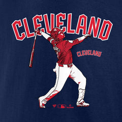 Navy Jose Ramirez Cleveland Guardians Player Swing T-Shirt