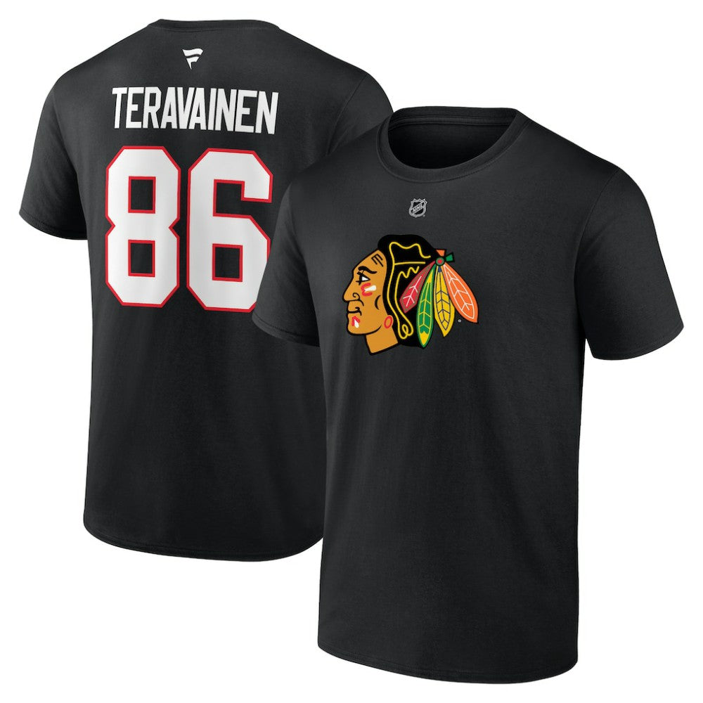 NHL Teuvo Teravainen Chicago Blackhawks Fanatics Authentic Stack Name & Number T-Shirt