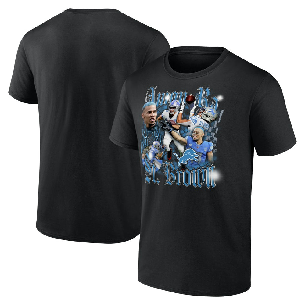 Amon-Ra St. Brown  Notorious Player Graphic T-Shirt - Detroit Lions T-shirts