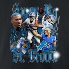 Amon-Ra St. Brown  Notorious Player Graphic T-Shirt - Detroit Lions T-shirts