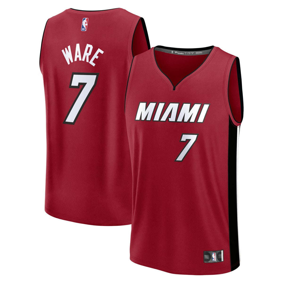 Fanatics Kel'el Ware Miami Heat Youth Fast Break Player Jersey
