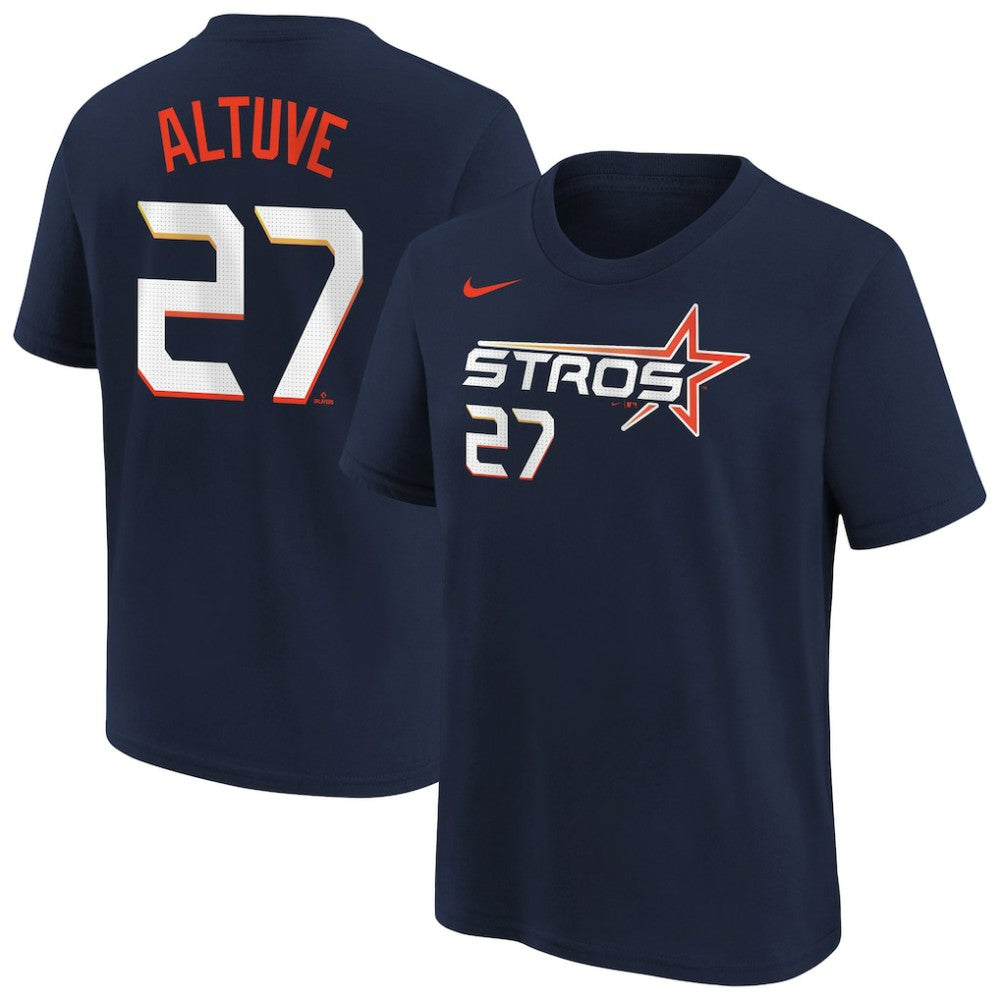Navy Jose Altuve Houston Astros Nike Youth Fuse City Connect Name & Number T-Shirt
