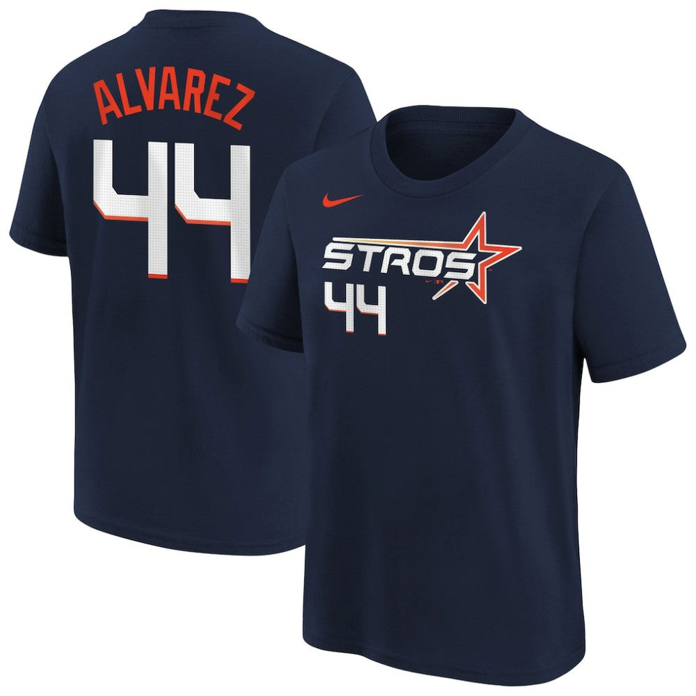 Navy Yordan Alvarez Houston Astros Nike Youth Fuse City Connect Name & Number T-Shirt