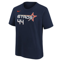 Navy Yordan Alvarez Houston Astros Nike Youth Fuse City Connect Name & Number T-Shirt
