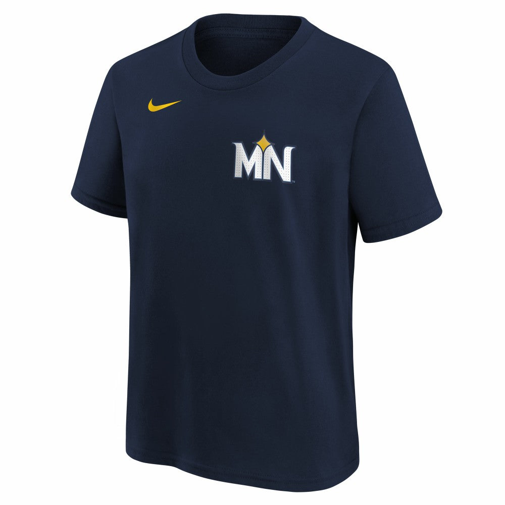 Navy Royce Lewis Minnesota Twins Nike Youth Fuse City Connect Name & Number T-Shirt