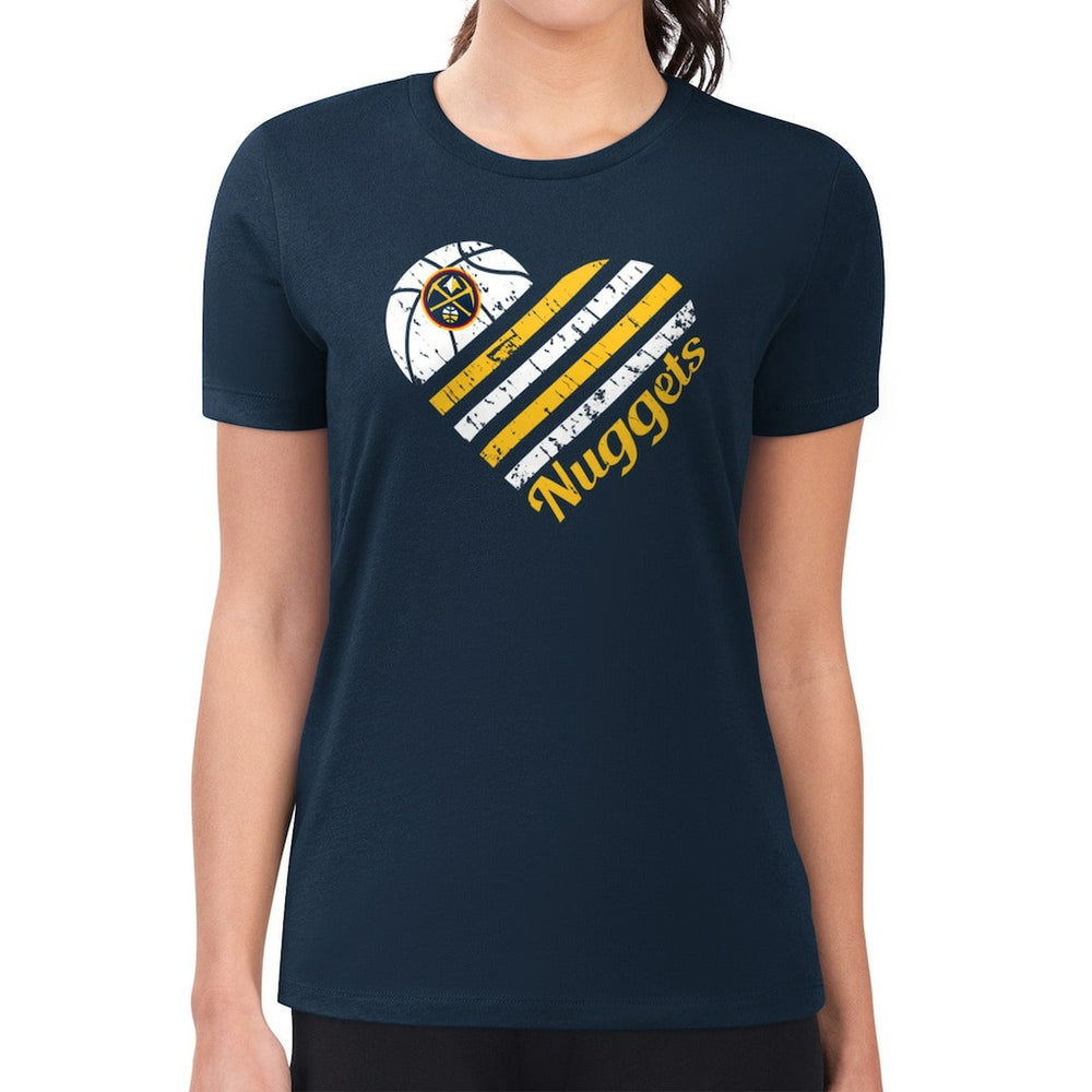 Denver Nuggets G-III 4Her by Carl Banks Women's Super-Slim Fit Lightweight Heart Team T-Shirt sale