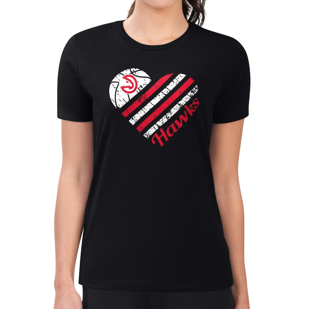 Atlanta Hawks G-III 4Her by Carl Banks Women's Super-Slim Fit Lightweight Heart Team T-Shirt