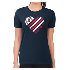 Navy Boston Red Sox G-III 4Her by Carl Banks Women's Super-Slim Fit Lightweight Heart Graphic T-Shirt