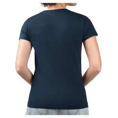 Navy Boston Red Sox G-III 4Her by Carl Banks Women's Super-Slim Fit Lightweight Heart V-Neck T-Shirt