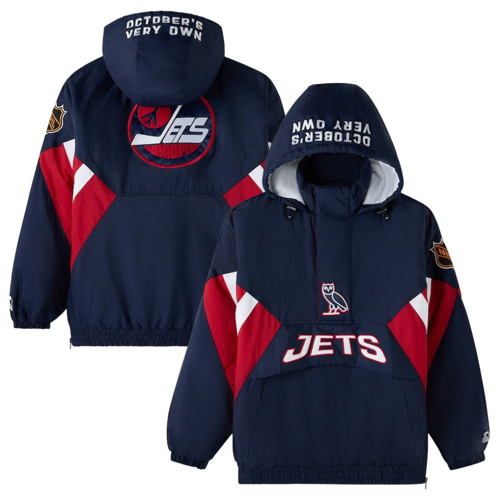 NHL Winnipeg Jets OVO x Starter Half-Zip Hooded Jacket