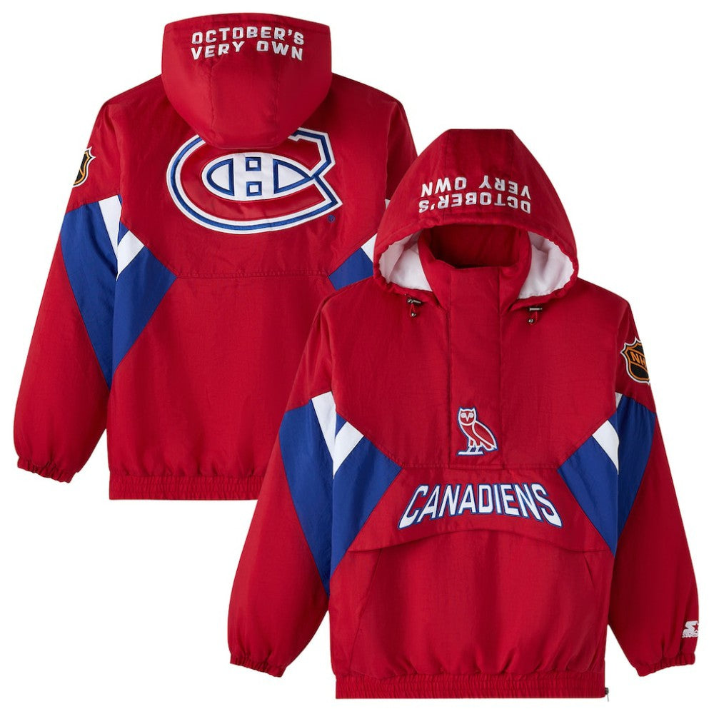 NHL Montreal Canadiens OVO x Starter Half-Zip Hooded Jacket