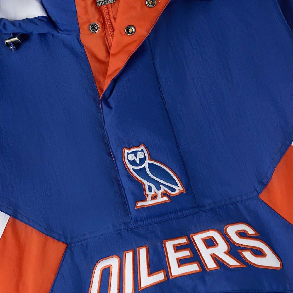 NHL Edmonton Oilers OVO x Starter Half-Zip Hooded Jacket