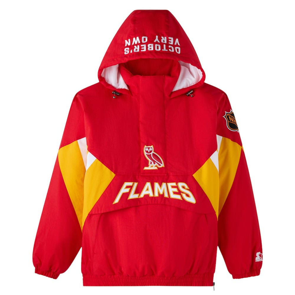 NHL Calgary Flames OVO x Starter Half-Zip Hooded Jacket