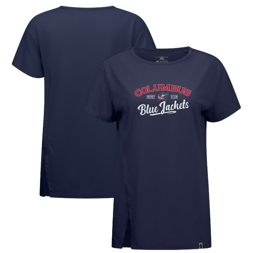 NHL Columbus Blue Jackets Levelwear Women's Influx Ice Wall T-Shirt