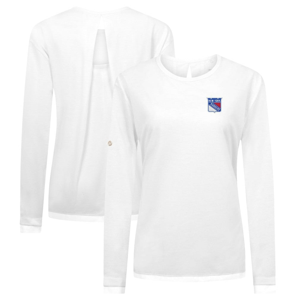 NHL New York Rangers Levelwear Women's Sequoia Primary Logo Long Sleeve T-Shirt