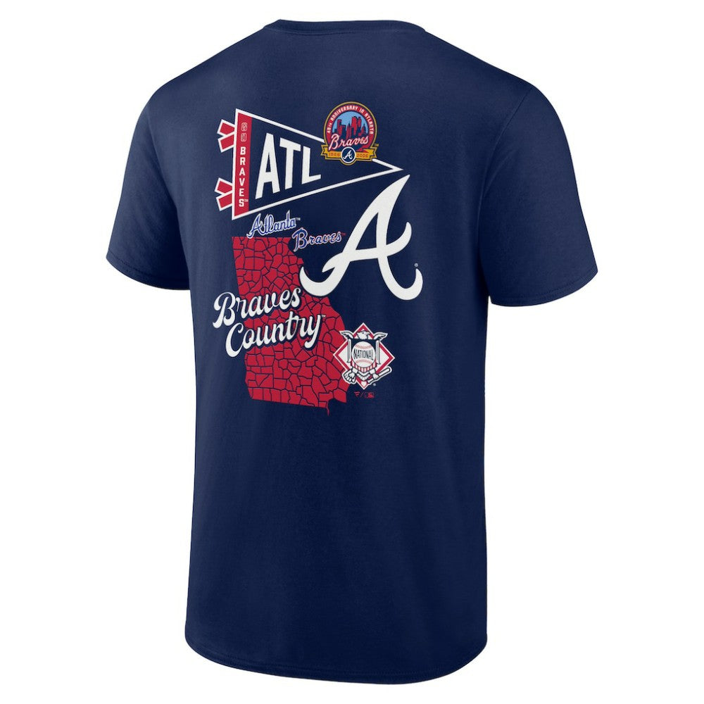 Navy Atlanta Braves Split Zone T-Shirt