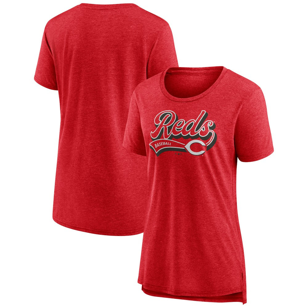 Red Cincinnati Reds Women's League Leader Tri-Blend T-Shirt
