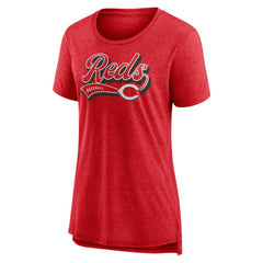 Red Cincinnati Reds Women's League Leader Tri-Blend T-Shirt