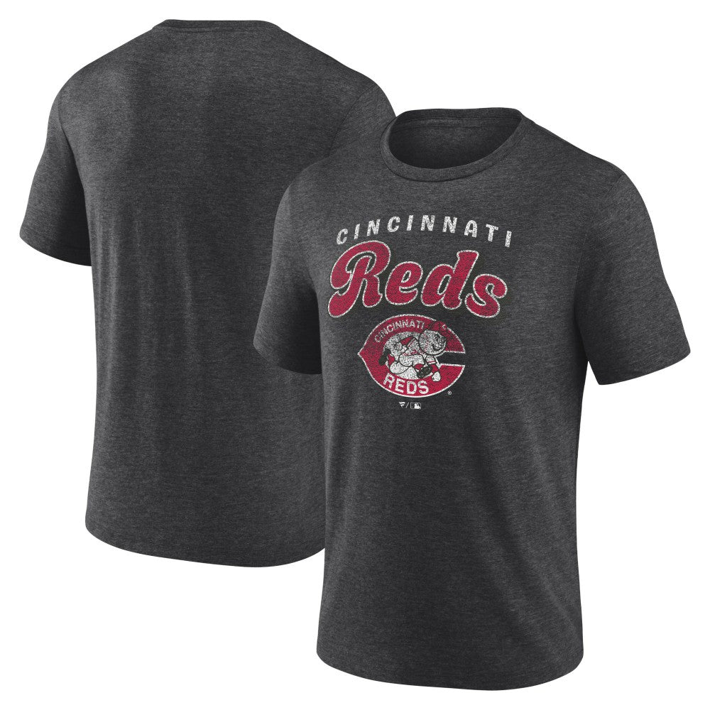 Charcoal Cincinnati Reds Wonderment Tri-Blend T-Shirt