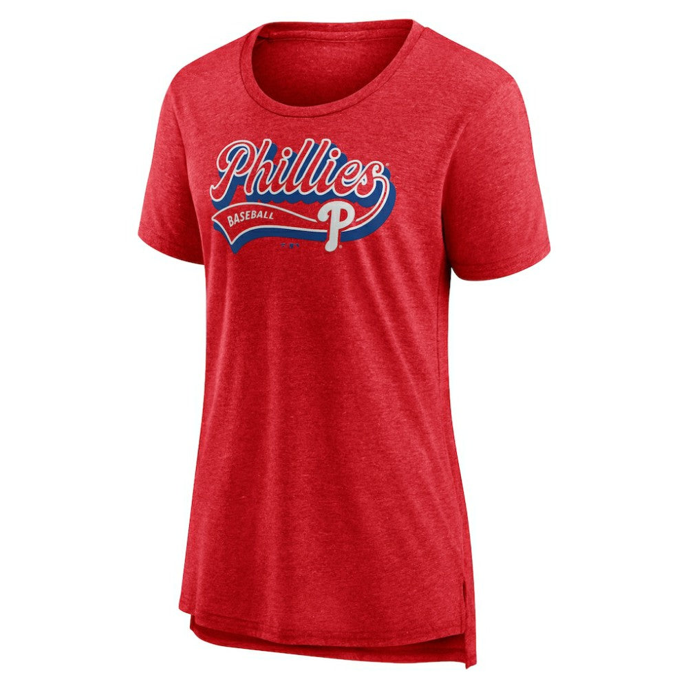 Red Philadelphia Phillies Women's League Leader Tri-Blend T-Shirt